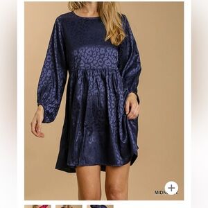 Umgee Navy Leopard Print Dress. New. Never worn. Perfect condition.